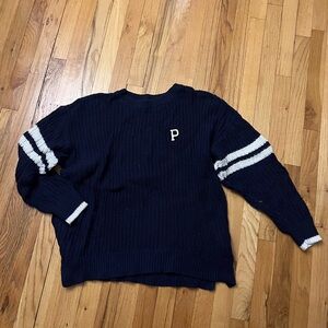 Victoria's Secret Dark Blue Sweater with White Stripes